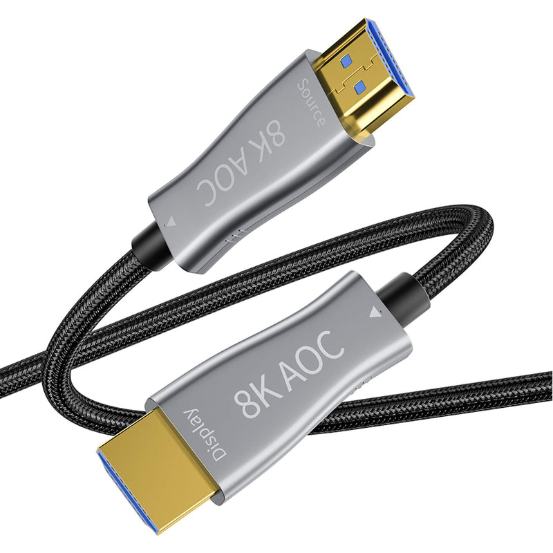 Aieloar 8K Optical Fiber HDMI 2.1 Cable,Support 8K@60Hz 4K@120Hz Dynamic HDR 10, eARC, HDCP2.2, 4:4:4 7680x4320 Resolution, 48Gbps Bandwidth Optic Fiber HDMI 2.1 Cable for PS5/PS4/8K TV（10M/30FT） 10M/30FT
