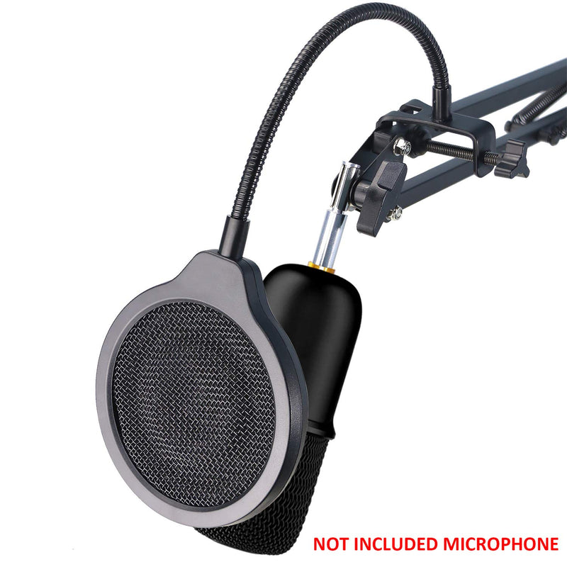 HyperX SoloCast Mic Pop Filter - 3 Layers Metal Windscreen with Flexible 360° Clip Wind Pop Screen Suitable for HyperX SoloCast Microphone by YOUSHARES