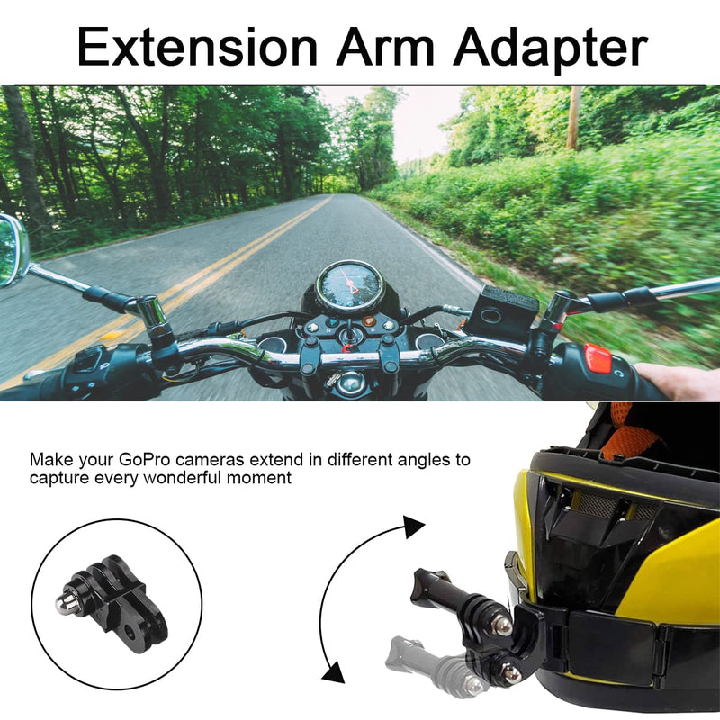 WLPREOE Motorcycle Helmet Chin Mount Kit for GoPro Hero 10, 9, 8, 7, 6, 5, 4, Session, 3+, 3, 2, 1, Hero (2018), DJI Osmo Action, AKASO, SJCAM, Xiaomi Yi Action Cameras