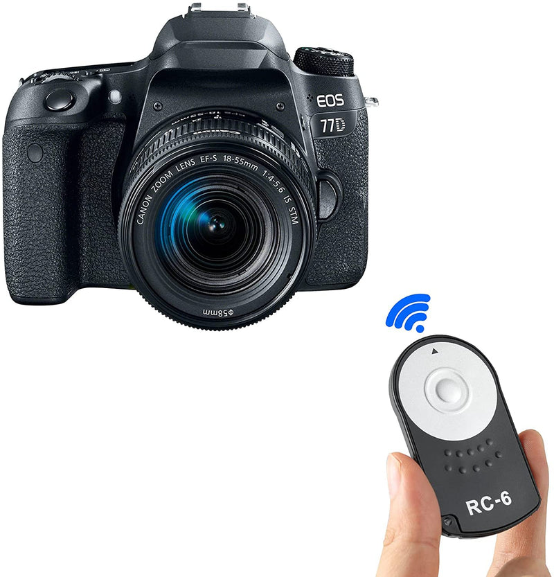Oxumii RC-6 Remote Control Shutter Release for Canon ESO 77D 5DSR 760D 70D 80D 6D2 5D3 5D4 (1pc Black) (Black 2 Packs) Black 2 Packs