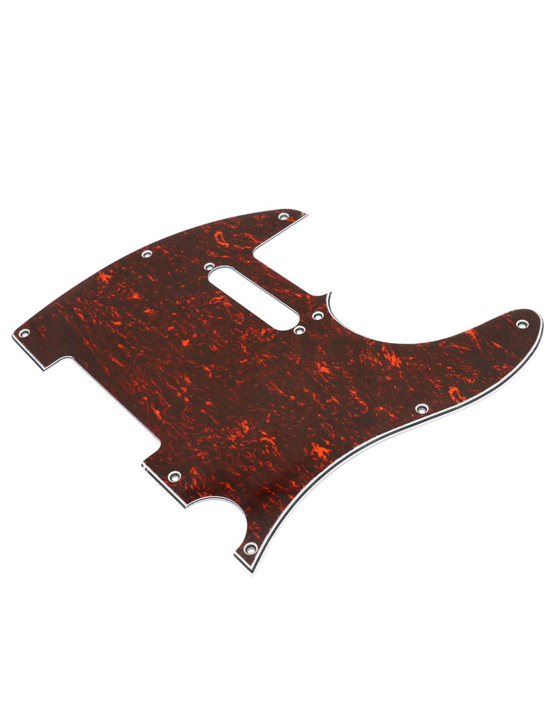 Metallor Electric Guitar Pickguard Scratch Plate 3 Ply Single Coil Compatible with Tele Telecaster Style Electric Guitar Parts Replacement. (Red Tortoise) Red Tortoise