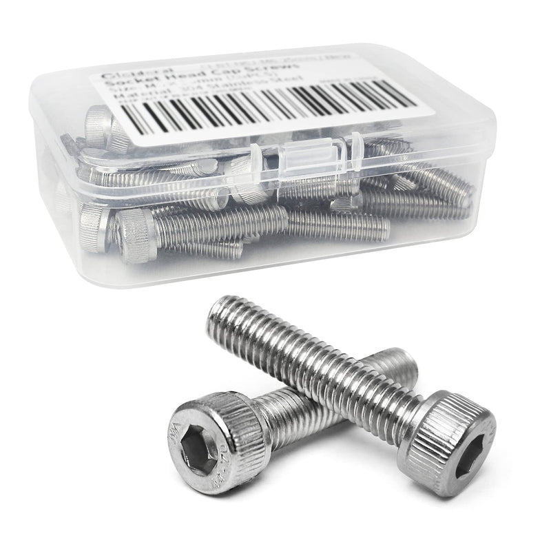 Cicidorai M5-0.8 x 30mm Socket Head Cap Screws Bolts, 304 Stainless Steel (A2-70), Allen Socket Drive, Bright Finish, Full Machine Threads, Quantity 50 M5 x 30mm(50 PCS)