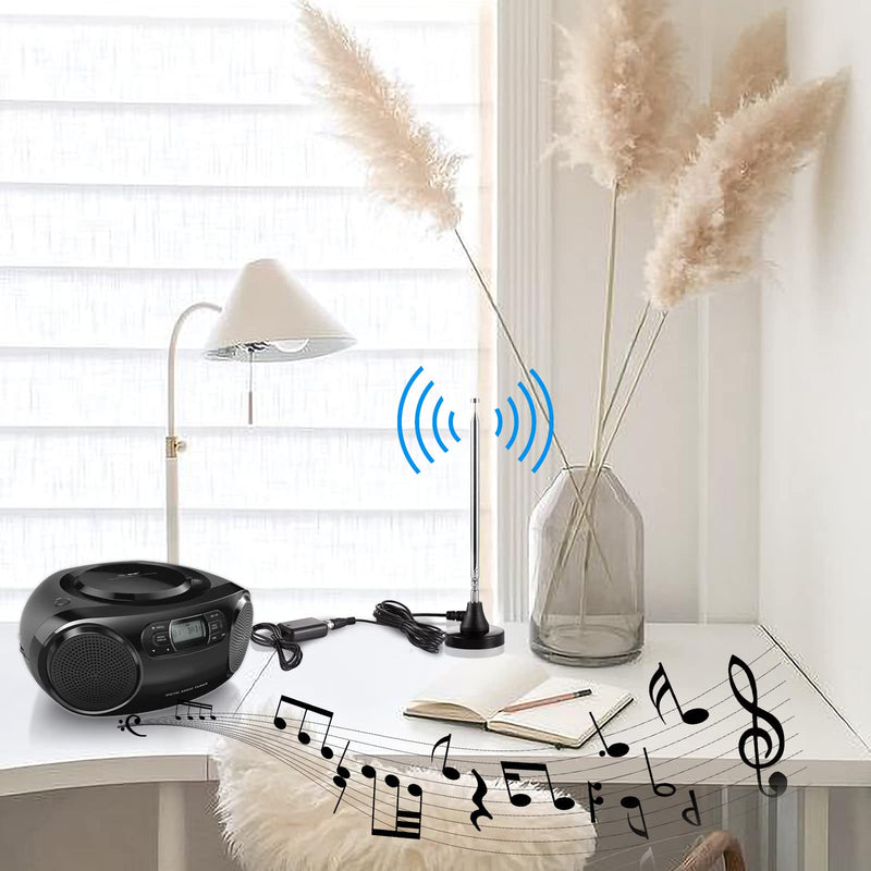 Strong Magnetic Base FM Radio Telecopic Antenna with Amplified for Yamaha Pioneer Onkyo etc Bose Wave Music System FM Radio Bluetooth Home Stereo Receiver AV Audio Video Home Theater Tuner, Eifagur