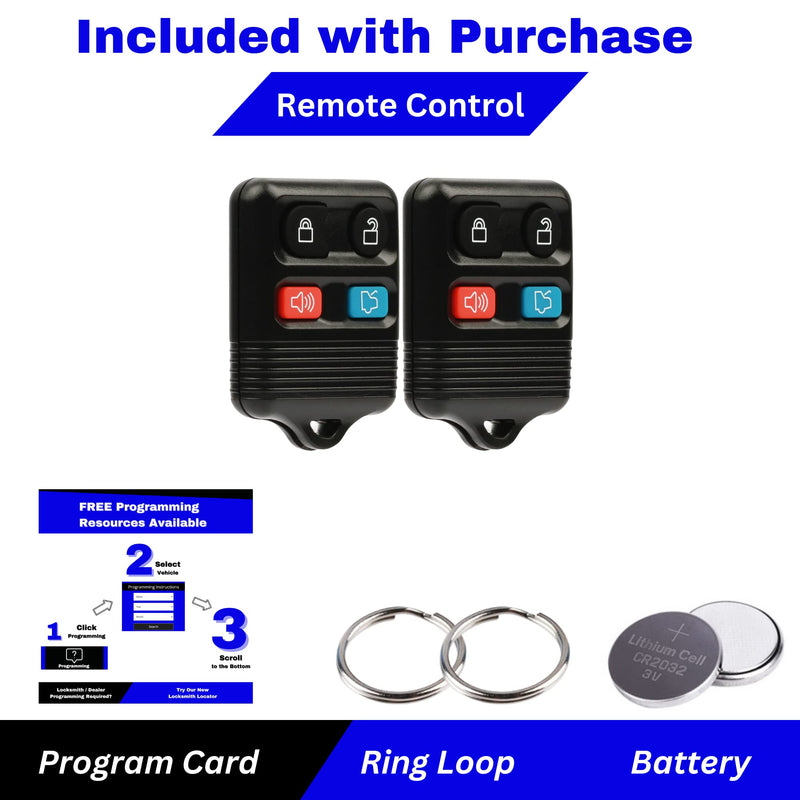 [AUSTRALIA] - KeylessPros 4-Button Replacement Key Fob Keyless Entry Remote, fits Ford, Lincoln, Mercury, Mazda Mustang, CWTWB1U345, CWTWB1U331 (2-Pack) 4-BTNx2 
