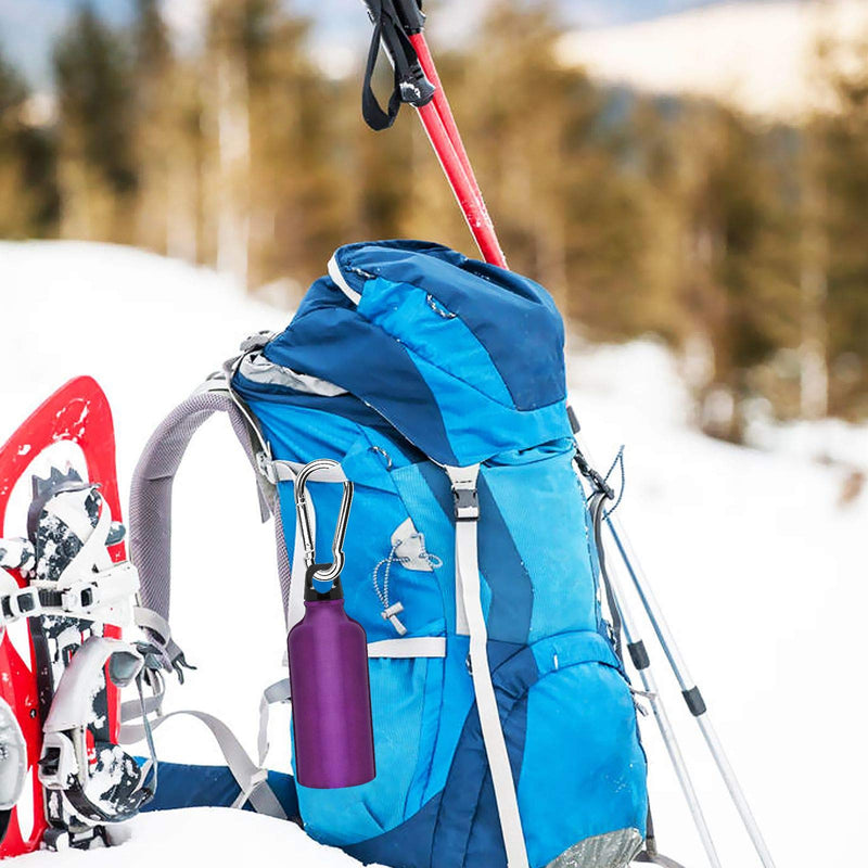 100 Pack Spring Snap Hook, Carabiner Clip Galvanized Steel, Silver Quick Link Clip Keychain for Camping, Hiking, Outdoor and Gym, Small M5 Carabiners for Dog Leash & Harness