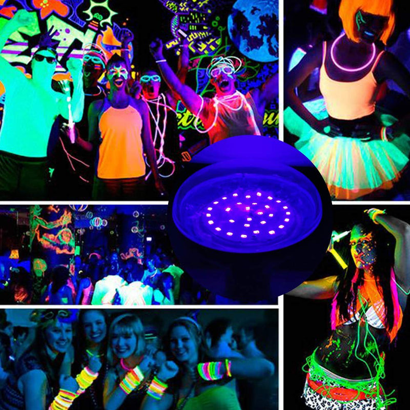 [AUSTRALIA] - LED UV Black Light Bulbs 15W(100w Equivalent) BR30 E26 Medium Base, UVA Level, 385-410nm, Glow-in-The-Dark UV Blacklight for Body Paints, Fluorescent Posters, Wedding Party(2 Pack) 