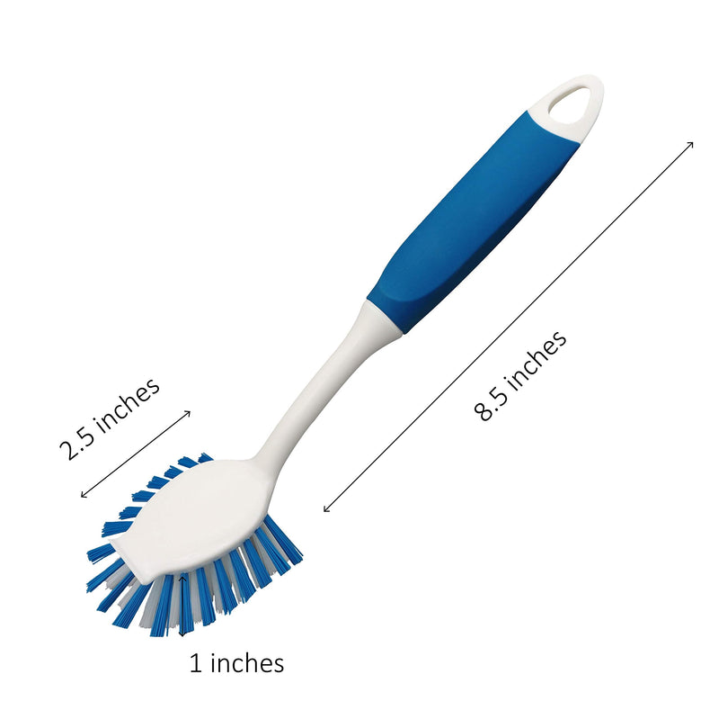 PHYEX 2-Pack Kitchen Diffusion Type Scrub Brush for Cleaning Dishes Pots Pan Sink and Bathroom with Comfortable Long Handle