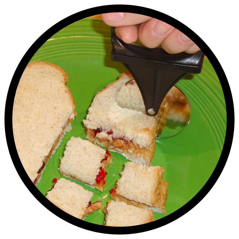 The Quick Split - portable pizza cutter with a cover for on the go bite size pieces