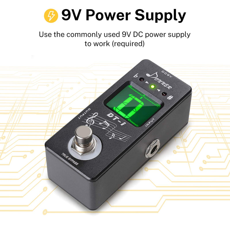 Donner DT-1 Guitar Chromatic Auto Pedal Tuner with LCD Display True Bypass