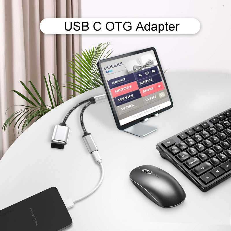 MOSWAG USB C OTG Adapter USB Type C Splitter with USB C Female and USB A Female Compatible with Chromecast with Google TV/Samsung S21 S20 S20+ Ultra/Google Pixel 5 4 4 XL 3 3 XL/LG V40 V30 G6 G8