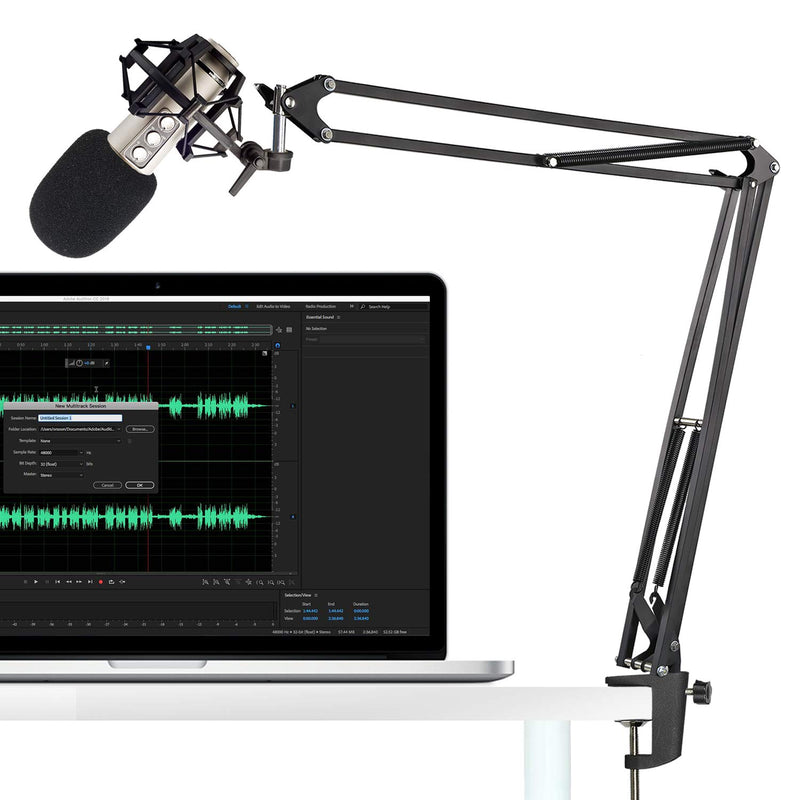 Rode NT1A Mic Stand with Pop Filter - Microphone Boom Arm Stand with Windscreen Foam Cover for NT1A, NTK, K2, NT2 A Rode Podcaster by YOUSHARES
