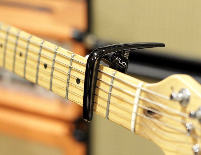 KLIQ Guitar Capo for Acoustic and Electric 6-String Guitars, Black Chrome