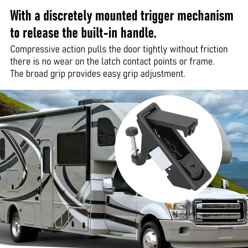 Compression Latch Lock Powder Coated Zinc Alloy Adjustable Lever Hand Operated Flush Lever RV Compartment Lock Trigger Latch Baggage Door Latch for RV Marine Boat Cabinet Toolbox