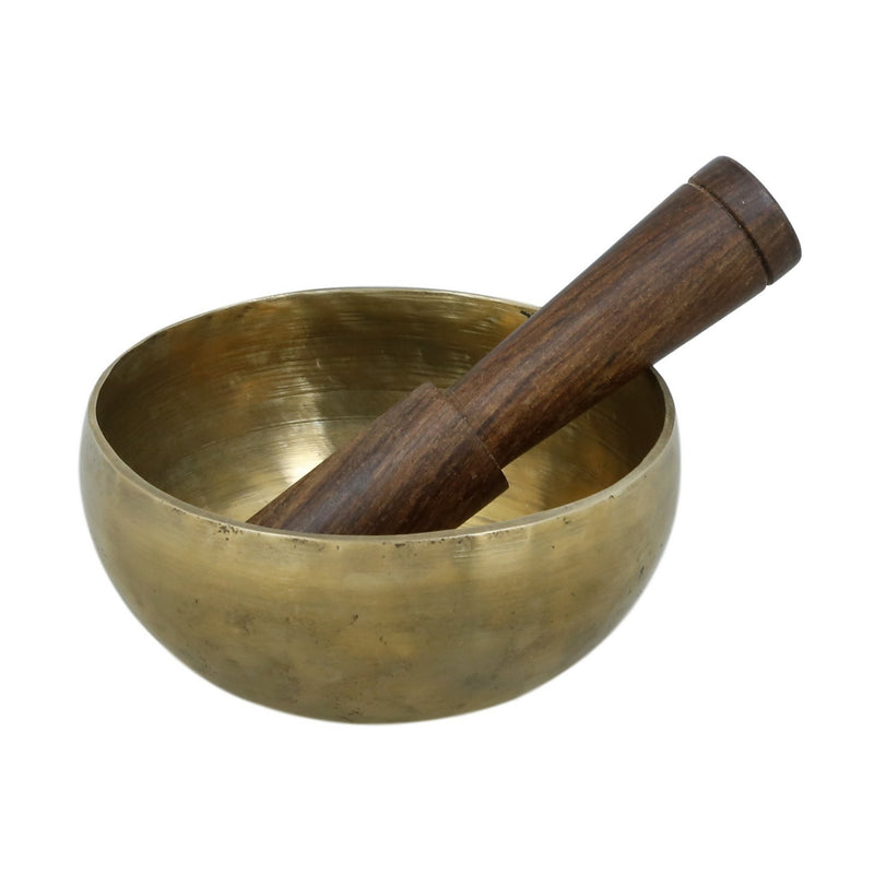 Handmade 5 Inches Bell Metal Tibetan Buddhist Singing Bowl Musical Instrument for Meditation with Stick and Cushion