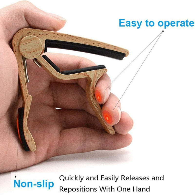WINGO Guitar Capo for Acoustic and Electric Guitar with 5 Picks, Burlywood Burlywood Color