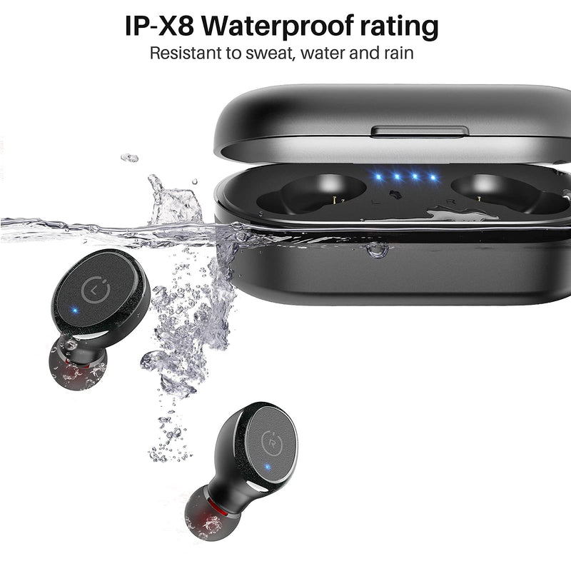TOZO T10 Bluetooth 5.0 Wireless Earbuds with Wireless Charging Case IPX8 Waterproof Stereo Headphones in Ear Built in Mic Headset Premium Sound with Deep Bass for Sport Black 1