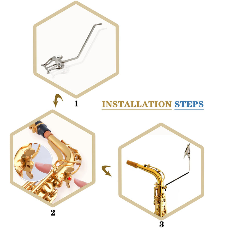 Silver Marching Lyre Clamp-On, Round Jack Metal Plating Marching Music Clip, Lyre for Saxophone