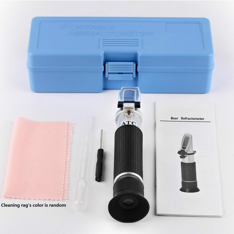 Beer Wort Refractometer for Homebrewing Beer, Dual Scale Specific Gravity 1.000-1.120 and Brix 0~32%, Beerbrewing Refractometer Hydrometer with (ATC) Autoction Temperature Compensation