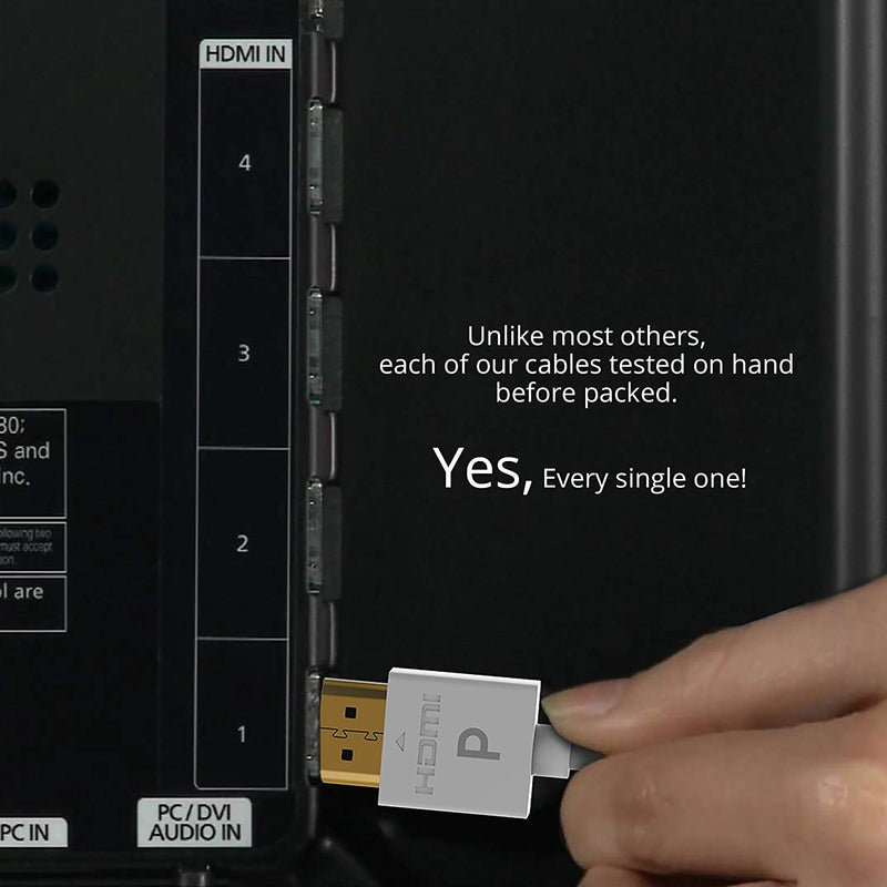 Pacroban Slim, Flexible White 4K Active HDMI Cable (17ft - 1pack) 17ft Active