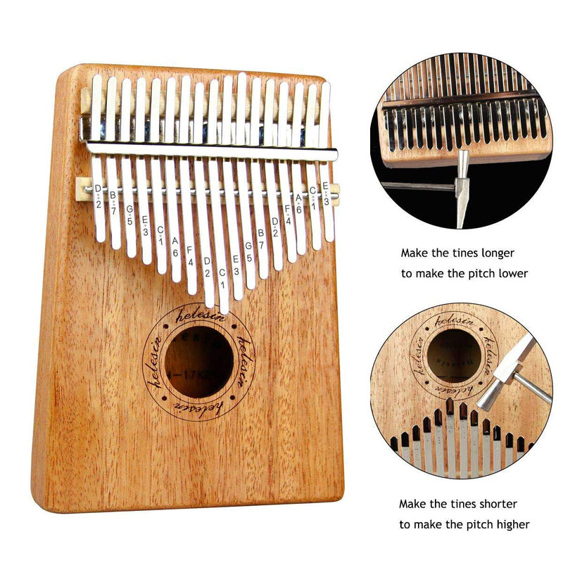 Kalimba, 17 Key Kalimba Thumb Piano, Mahogany Wood Music Instrument Finger Piano with Tuning Hammer for kids Adult Beginners, Christmas perfect gifts Ideal for Friend, Family, Lover (C Tone) Mbira