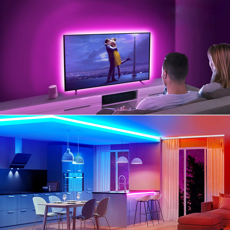 [AUSTRALIA] - Led Strip Lights 32.8ft 10m Color Changing Non Waterproof LED String Lights with Remote and Power Supply for Home, Bedroom, Kitchen, Christmas 