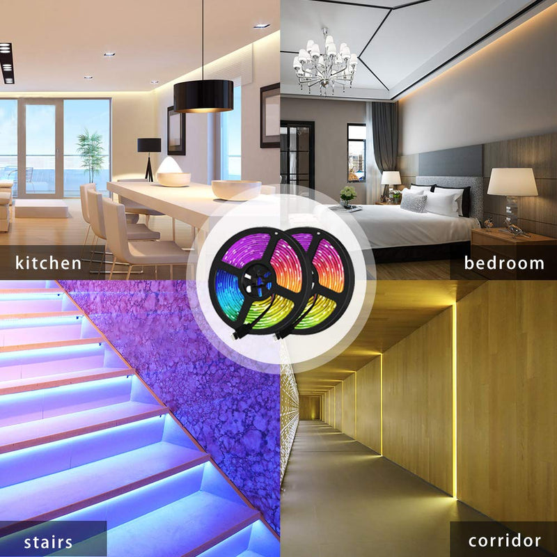 [AUSTRALIA] - Led Strip Lights with Remote Led Light Strip 32.8ft RGB LED Light Strip 5050 LED,3M Adhesive Cutting Design Color Changing Tape Lights for Home,Kitchen,TV Party 