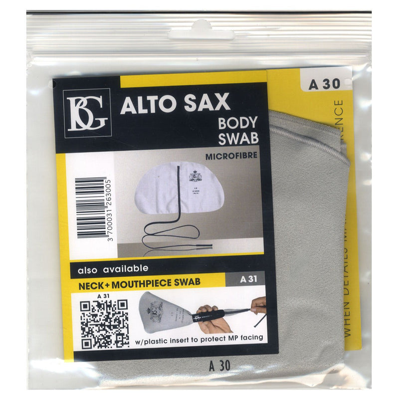 BG A30 Microfiber Cleaning Swab for Alto Saxophone