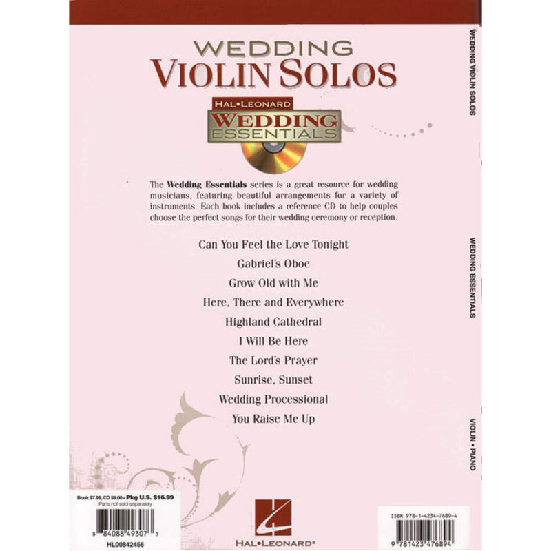 [AUSTRALIA] - Hal Leonard Wedding Violin Solos - Wedding Essentials Series (Book/CD) 