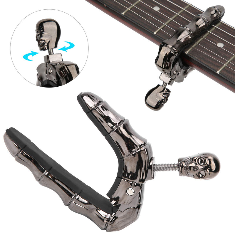 Guitar Capo Guitar Tuning Clamp Metal Quick-Change Adjustable Tightness Capo for Folk Acoustic Guitar Electric Guitar Ukulele Black