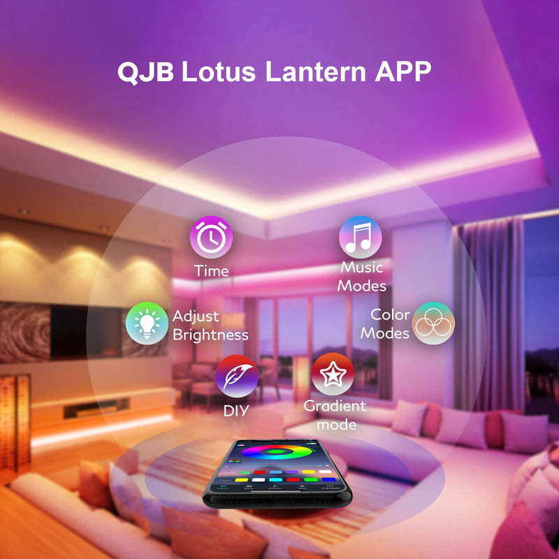 [AUSTRALIA] - QJB Led Strip Lights Bluetooth - 65.6Ft RGB 5050 Led Music Sync Color Changing Lights, App Controlled - for Bedroom 
