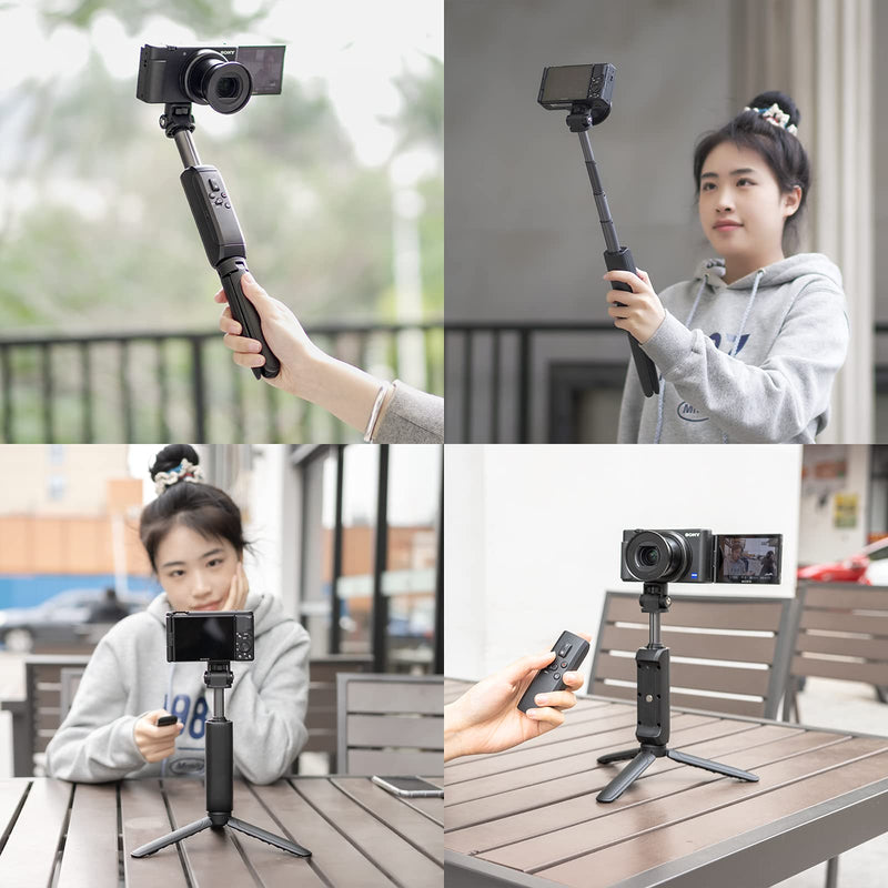 MT-40 Remote Shooting Grip Extendable Vlogging Grip Handle Tripod Camera Selfie Video Recording Accessorries for Sony ZV-1, ZV-E10, A7C, A7R IV, RX100 VII, RX100M7, A7 III, A7R III, A7R IV, A9 MT-40