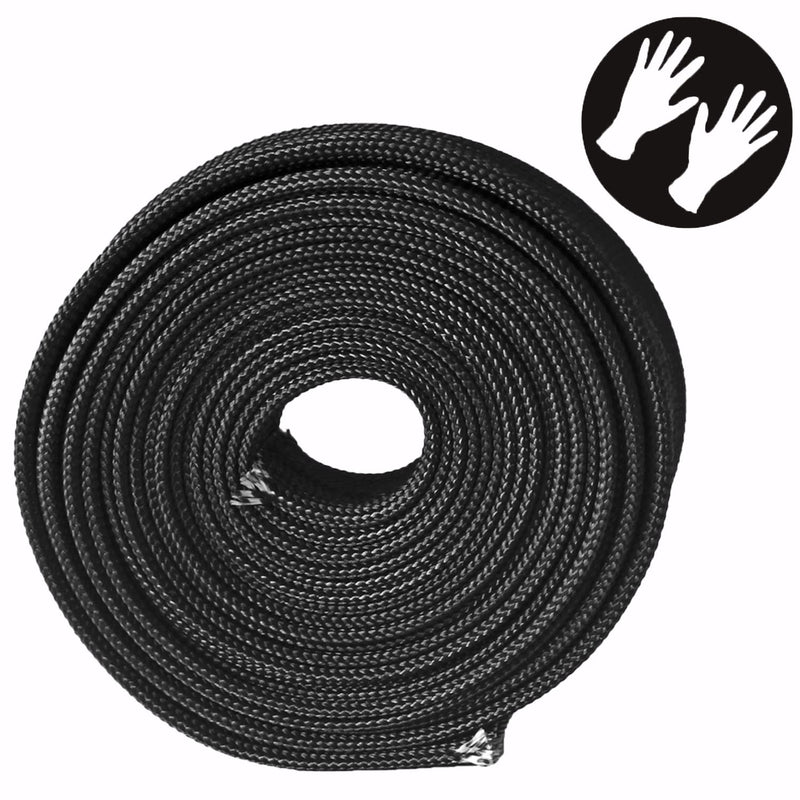 [AUSTRALIA] - LEDAUT Heat Hose Fiberglass Wrap Shield Sleeve 16FT-13MM(1/2") Wire Fuel Line Heat Shield Roll High Temp Black Colour Adjustable for Car Wire Loom cable Heat Shield Brake Line Cable Heat Shield 16FT-13MM(1/2") 