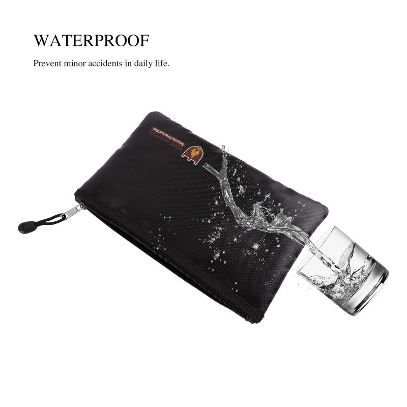 Fellibay Fireproof Document Bags Envelope Holder A4 Size Waterproof Fireproof Bag with Fireproof Zipper for Valuables, Money, Jewelry, Passport, Files Storaging 1Pcs (Small) Small