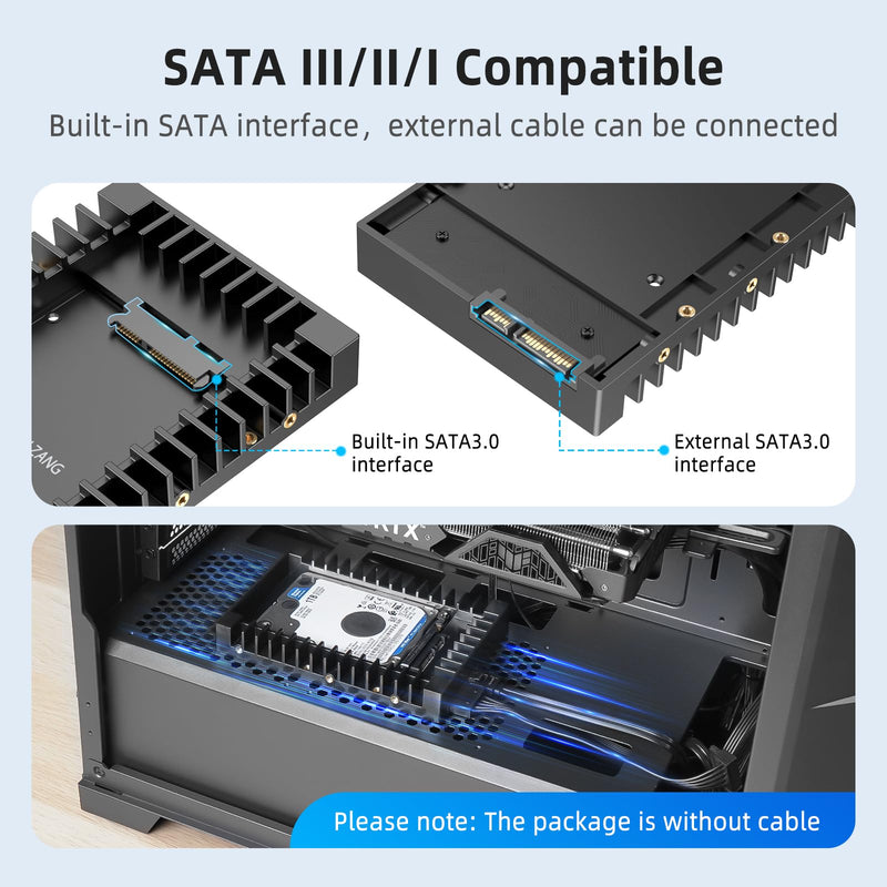 2.5 to 3.5 Hard Drive Adapter, SAN Zang SSD Mounting Bracket SSD Caddy for 7 / 9.5 / 12.5mm 2.5 inches HDD / SSD with SATA III Interface Black