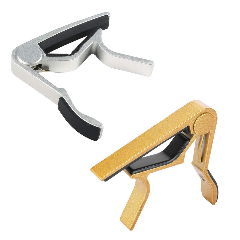 2pcs Guitar Capo for Electric Guitar, Metal Capo for Acoustic, Ukulele/Mandolin/Banjo/Classical Guitar Accessories