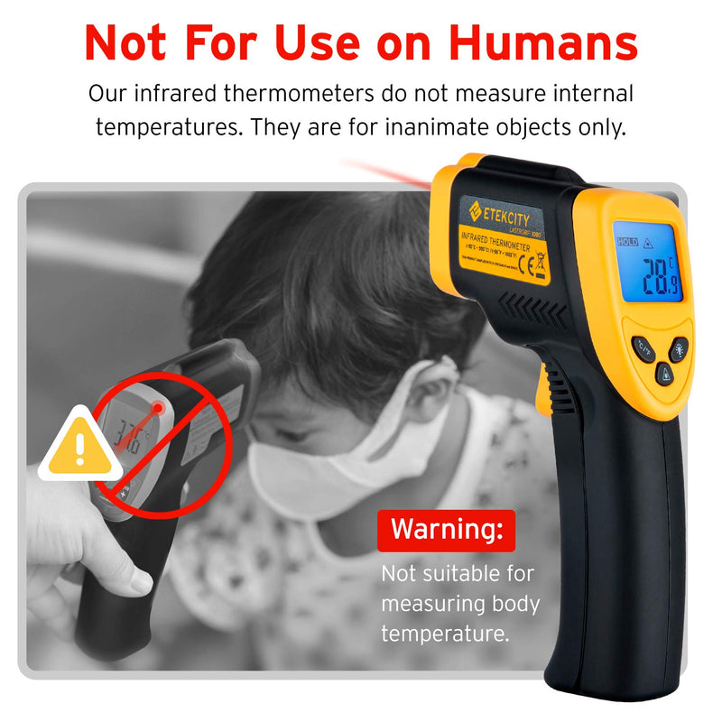 [AUSTRALIA] - Etekcity Infrared Thermometer 1080, Heat Temperature Temp Gun for Cooking, Laser IR Surface Tool for Pizza Oven, Meat, Griddle, Grill, HVAC, Engine, Accessories, -58°F to 1022°F, Yellow Lasergrip 1080 