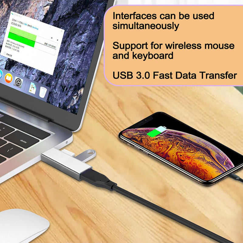 [AUSTRALIA] - 5Pcs USB C to USB Adapter, USB A to USB-C Adapter USB 3.0 Hub Type C to USB Adapter USB Hub Splitter Extension OTG Adapter, USB C Female to USB Male Adapter Fast Charging for iPhone Samsung PC MacBook 