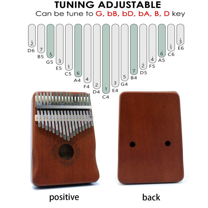 Auroal Kalimba Thumb Piano, Kalimba 17 Key, thumb piano 17 key, Gift for Kids Adult Beginners Professional (Brown) Brown