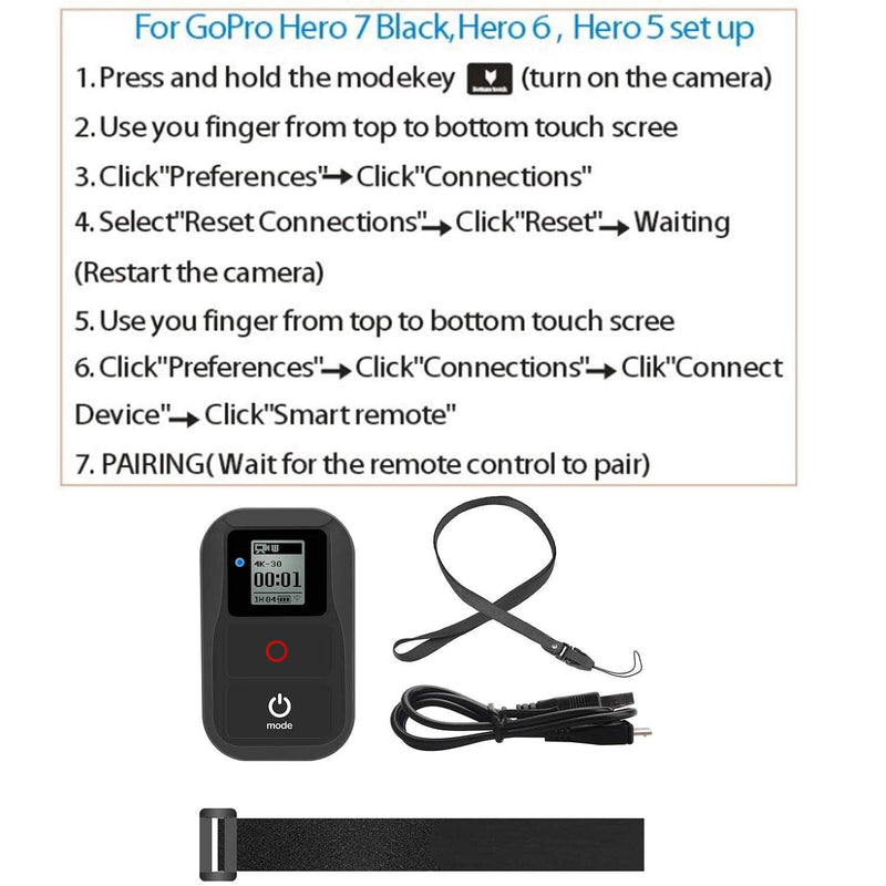 [AUSTRALIA] - Suptig Remote WiFi Remote Compatible for Gopro Hero 8 Hero 7 Black Hero 6 Hero 5 Hero 4 Hero Session Hero 3 Hero 3+ Hero +LCD Max Fusion Waterproof Wireless Remote WiFi Remote (Black) 