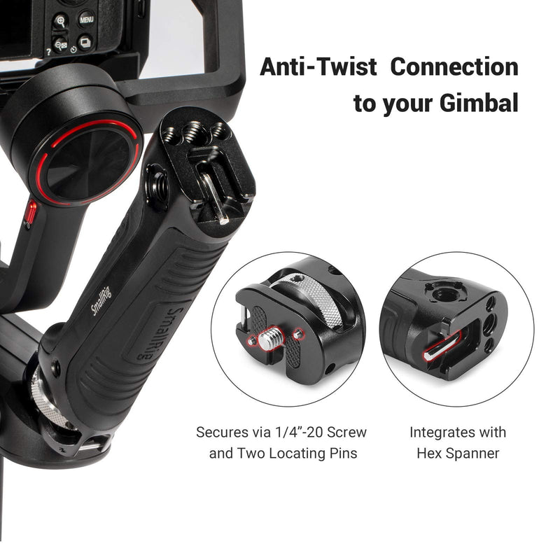 SmallRig Handle Grip Handgrip for Zhiyun-Tech WEEBILL-S Gimbal with Cold Shoe Mount Built-in Wrench, Multiple Threaded Holes - BSS2636