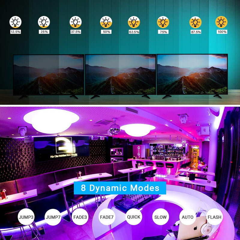 [AUSTRALIA] - SUNY LED Strip Light, 16.4ft RGB Colorful Changing Tape Light Kits w/Remote Control, Self-Sticking Rope Light Ribbon Lighting for DIY TV Car Room Backlight Home Kitchen Decoration 