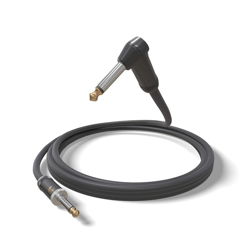 Planet Waves PW-AMSGRA-10 American Stage 10ft Right Angle Instrument Cable, Black 3m/10ft Straight to Right Angle