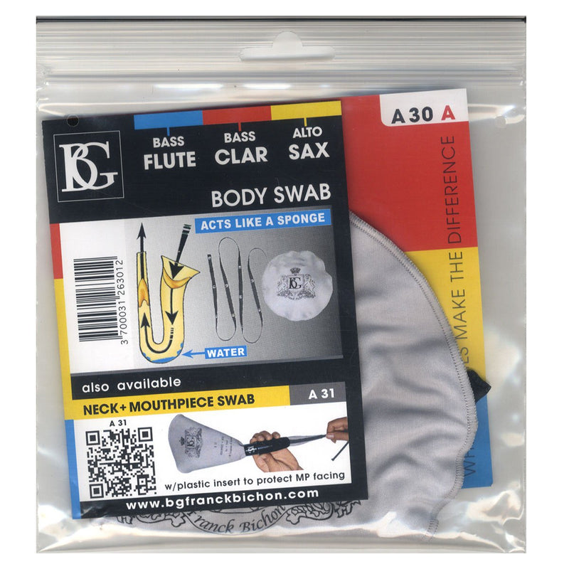 BG A30A Alto Saxophone Microfiber Round Body Swab Single