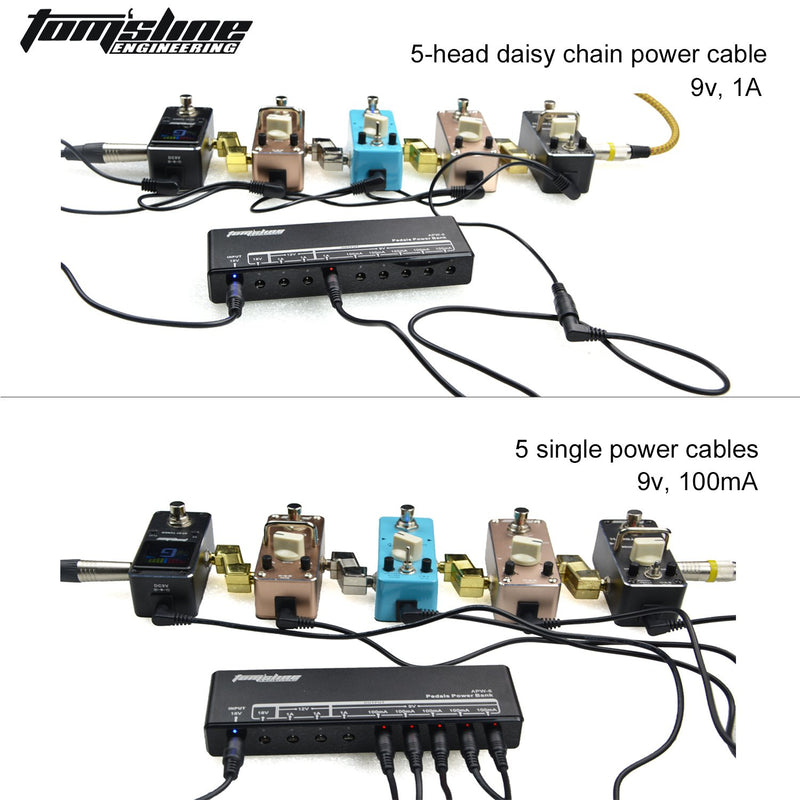 Guitar Pedal Power Supply-Tom'sline Engineering 9 Outputs Guitar Pedal Power Adapter Isolated 9V/12V/18V 100mA/1A Outputs for Effect Pedal