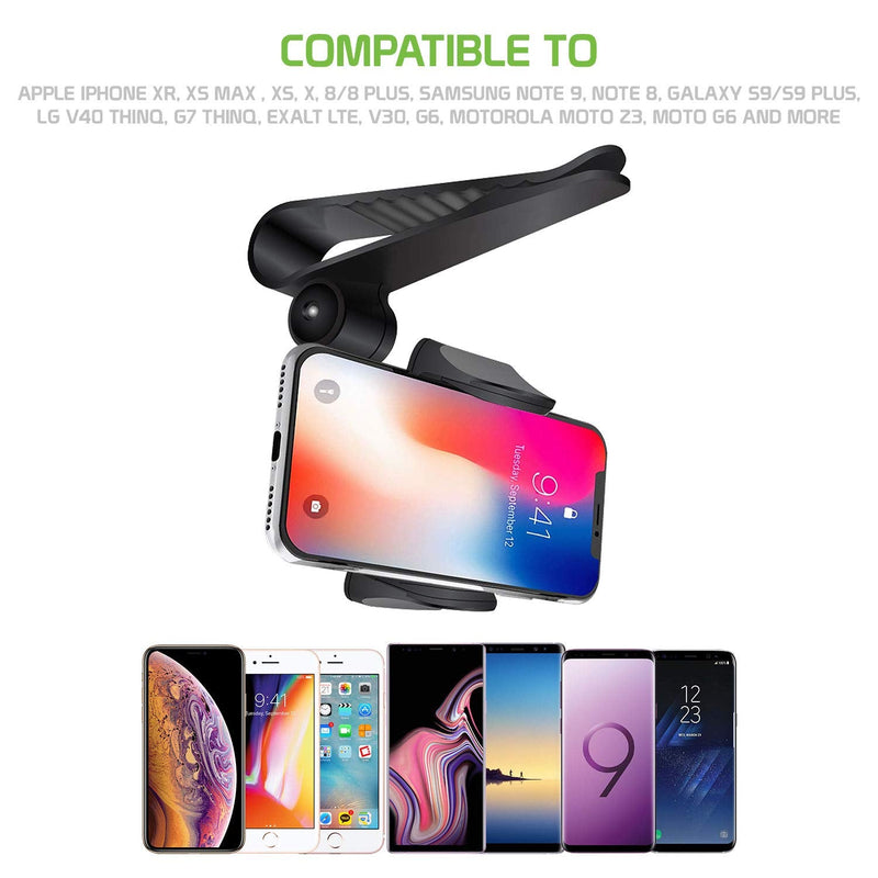 Sun Visor Phone Mount, Car Phone Holder for Car, Cradle Clip Compatible to Apple iPhone 12 Pro 11 Pro Max Xs Xr X Samsung Note 20 Ultra 5G 10 9 Galaxy S21 S20+ 5G LG, Motorola Google Smartphones