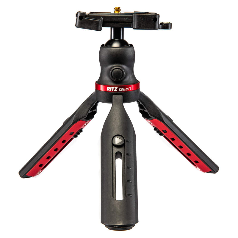 Ritz Gear Cell Phone and DSLR Camera Tabletop Adjustable Tripod (Red) red standard packaging