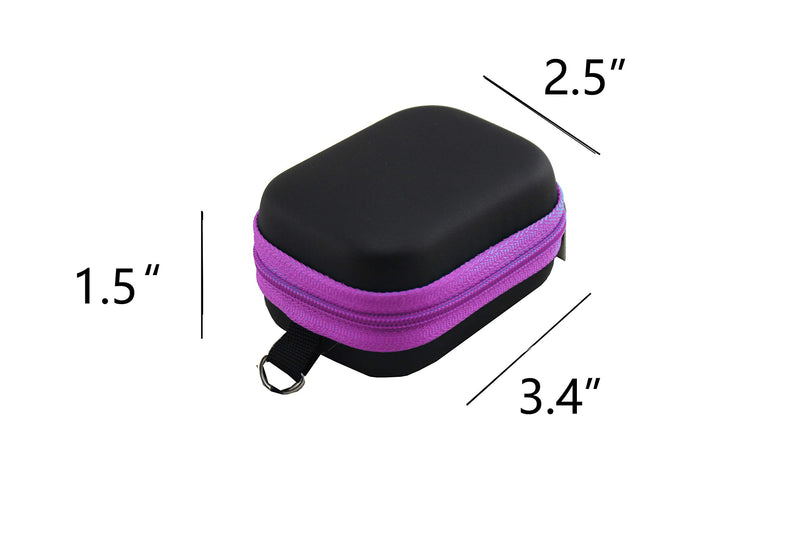 Premium 6 Pack 5ML Roller Bottles With 1X Essential Oil Carrying Case Perfects For Purse Travel 1PCS Opener Key Tool Some Blank lables (Purple) Purple