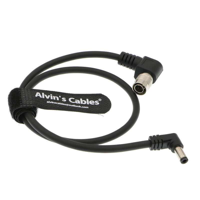 Alvin's Cables 4 Pin Hirose Male to DC Jack Power Cable for Sound Devices 633/644/688 Zoom F8 Blackmagic Cinema Camera 4K 45cm Right angle 4 pin