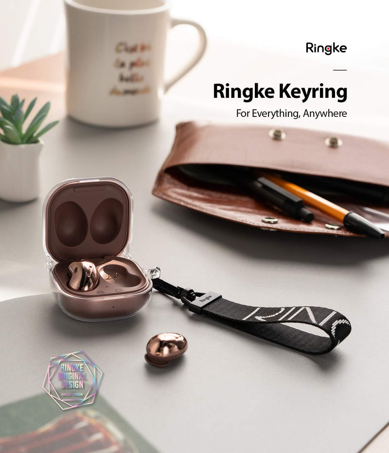 Ringke Key Ring Strap Compatible with Earbuds, Keys, Cameras & ID QuikCatch Keyring Lanyard - Lettering Black