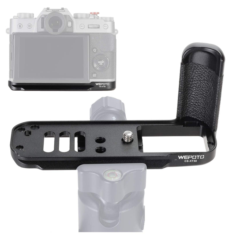 WEPOTO XT30-C Hand Grip Quick Release Plate L Bracket QR Plate Compatible with Fujifilm X-T30 X-T20 X-T10 Camera-Aluminium Leather